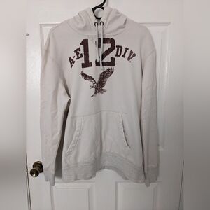 American Eagle Outfitters Men's Off-White Graphic Hoodie